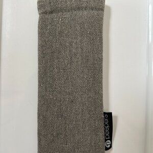PEEPERS GRAY SOFT CANVAS EYE GLASS CASE HOLDER